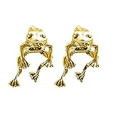 GoRIKI Frosch-Ohrringe, Vintage-Frosch, baumelnde Ohrstecker und Halsketten-Set, Retro-Silber-Frosch-Ohrringe, Halskette, Ohrringe, Tier-Schmuck-Set, für Frauen und Mädchen, Geburtstagsschmuck