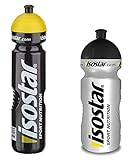 Isostar Sport Trinkflasche 500 ml + 1000 ml - BPA-frei - Wasserflasche für Laufen, Radfahren, Gym, Wandern - Praktischer und auslaufsicherer Push & Pull V