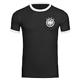 T-Shirt Deutschland Adler Retro Trikot Herren schwarz/weiß Gr. S - 3XL - Fanshirt Fanartikel Fanshop Trikot Fußball EM WM Germany,Größe:XXL,Farbe:schwarz/weiß