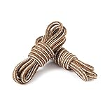 LARGERED 2 paar Schnürsenkel für Wanderschuhe,Arbeitschuhe,Trekkingschuhe,Sicherheitsschuhe,Stiefel,Boots,Sneaker und Sportschuhe Extrem Reißfest Rund Schuhbänder Ersatz Shoelaces,Brown/Weiß,150