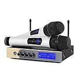 Karaoke Mikrofon ARCHEER Wireless Funkmikrofon UHF Karaoke Anlage Maschine Dual Kabelloses Dynamische Mikrofone Microfon System mit Bluetooth Empfänger für Home Party, Besprechung, H