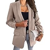 ZYHOOD Damen Elegant Einfarbig Blazer Langarm Business Freizeit Revers Jacke Slim Fit Anzugjacke Tailliert Blazer Sakko Anzug Geschäft Büro Jacke Kurz Leicht Damen Mantel Anzugjacke Blazerjack