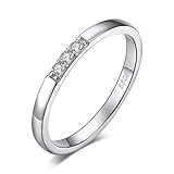 JewelryPalace 3 Stein Verlobungsring Eheringe Ring Silber 925 Damen, Zirkonia Silberringe Trauringe Damenring Vorsteckring Hochzeitsringe Memoirering Ewigkeitsring Band Ringe Set, Damen Schmuck