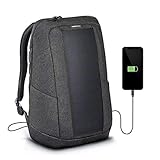 Sunnybag Iconic Solar-Rucksack mit integriertem 7 Watt Solar-Panel | USB-Anschluss | Wireless-Charging | 17-Zoll Laptopfach | 20 Liter | Wasserabweisendes Recycling-Textil | Grap