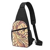 Sling Bag für Herren Anti-Diebstahl Schulterrucksack Leichte Crossbody Outdoor & Gym, Pink - Rustikales japanisches Leder, Western-Landhaus-Stil, Schwarz - Größe: Einheitsgröß