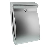 Burg-Wächter Kompakter Briefkasten mit Öffnungsstopp, A4 Einwurf-Format, Vollkunststoff, Swing 4906 Si, Silb