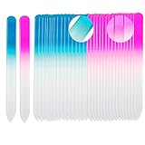 SIUSIO 40Pack Professionelle tschechische Kristallglas Feilen Puffer Maniküre Tools Set Regenbogenfarben mit Farbverlauf Nagellackieren Die Besten Emory Boards für die Fingernagel und Zehennagelpfleg