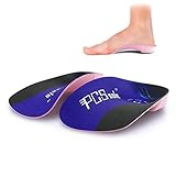 PCSsole 3/4 Orthopädische Einlegesohlen für Plattfüße, Plantarfasziitis, Fersensporn, halbe Schuheinlagen mit hoher Fußgewölbe, Schuhe Einlagen lindern Fersenschmerzen für Damen & Herren, Blau, L