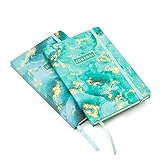 Notizbuch, Liniert, Hardcover mit Marmor-Optik, Blau, Gold, 72 Blatt, 2 Stück