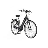 FISCHER E-Bike City CITA 3.1i, Elektrofahrrad, schwarz matt, 28 Zoll, RH 44 cm, Mittelmotor 50 Nm, 48 V/418 Wh Akku im R