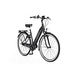 FISCHER E-Bike City CITA 3.1i, Elektrofahrrad, schwarz matt, 28 Zoll, RH 44 cm, Mittelmotor 50 Nm, 48 V/418 Wh Akku im R