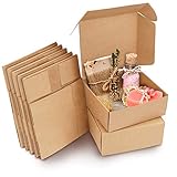 Kurtzy Karton Geschenkboxen Braun (50 STK) - Schachteln 12x12x5cm Pappschachteln mit Deckel – Kraftpapier Geschenk Box zum selber Aufbauen für Geschenke, Hochzeit, Party, W