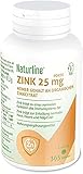 Naturline Zink Forte 25 mg | Zink Tabletten hochdosiert | Haar Vitamine, Nahrungsergänzungsmittel für gesunde Nägel und Haut | 365 Tab