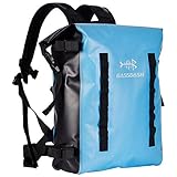 Bassdash Wasserdichter TPU Rucksack 24L Roll-Top Dry Bag mit Rutenhalter für Angeln, Wandern, Camping, Kajakfahren, Rafting - - 24L US