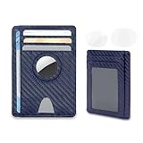 Slim Wallet für AirTag Wallet Case für Karten und Bargeld, Wallet mit Schlitz kompatibel mit Airtag (Wallet Blue)…