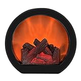 ZXZCHGN Flammlos LED Kamin Laterne Simulation Flamme Kaminlicht, elektrische Kaminlaterne LED Mit Berührungsschalter, USB Kamin Laterne Tischplatte dek