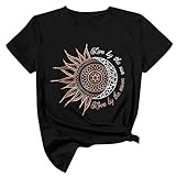 SOIUTAO Kurzarm Tshirt Damen Einfarbige Sommerkleidung Große Größe Sommer T-Shirt Rundhals Tops Lässig Tuniken Hemd Gemütlich Tee Geschenk für F