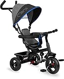 MOMI IRIS 5-in-1 Kinder-Dreirad mit Buggy-Funktion, für Kinder ab 9. Lebensmonat bis 5 J., Stabiler Rahmen, 360 ° Sitz mit 5-Punkt Sicherheitsgurt, Fußablage, Sonnendach, Räder aus PU, Schiebeg