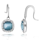 Goldmaid Damen Ohrringe 925 Sterling Silber Glasstein Türkis Cabouchon mit Zirk