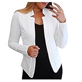 BOOMJIU Damen Blazer Elegant Tailliert Business Anzug 3/4 Ärmel lang Stickjacke Damen Kurzjacke Blazer Jacke Damen Leichter Eleganter Slim Fit Blazer Jacke Office S