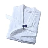 ZZL Damen Bademäntel, weich, unisex, super weich, hochwertige Baumwolle, Nachtwäsche mit Taschen für Badezimmer, Küche, Hotel, Haus, Mantel für Frauen (Farbe: Weiß, Größe: L)