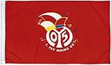 Flaggenfritze Fastnachtsflagge mit Hohlsaum 1. FSV Mainz 05 Logo - 80 x 120 cm + gratis Aufkleb