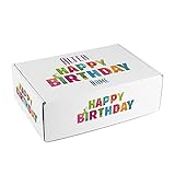 Herz & Heim® Geschenkkiste zum Geburtstag - Happy Birthday - mit Alter und Namen bedruck