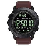 Wasserdichter Outdoor Smart Digital Watch Sport Armbanduhr Schrittzähler Kalorien Hintergrundbeleuchtung Fernbedienung Kamera Stoppuhr Bluetooth Android Uhr Für Männer (Red 1)