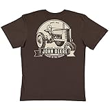 John Deere Herren T-Shirt Vintage Traktor Kurzarm Braun, braun, Groß