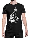 Zombie Sprüche Halloween Witze Skelett Hand Comic Anime Tshirt Schwarz mit Aufdruck Zombiehand Zombieland Lustig Totenkopf Schädel Skull T-Shirt Kleidung Oberteil Merch Druck Print, Bio-Baumw