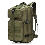 BAGZY 40L Rucksack Herren Taktischer Wanderrucksäcke Militär Erwachsene Molle Trekkingrucksack wasserdichte Sportrucksack Outdoorrucksack Für Wandern Trekking,Bergsteigen,Camping,Reisen(Armeegrün)