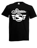 T-Shirt - Simson Logo + Schrift (Schwarz, L)