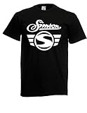 T-Shirt - Simson Logo + Schrift (Schwarz, L)