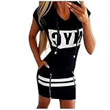 BaZhaHei Damen Summer Elegante Sexy Frauen Slim Kleid Elegante Neckholder Kragen Partykleid Sommerkleid Hochzeit Cocktail Minikleid Freizeitkleid (S, Schwarz A)