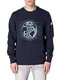 NORTH SAILS Herren Free The Sea Sweatshirt in Dunkelblau - 100% Bio-Baumwolle - Relaxed Fit - Rundhalsausschnitt mit Langen Ärmeln und Gerippten Verzierungen - S