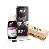 Langlauf Schuhbedarf ® KAPS Wildlederfarbe mit Nubuk Messingbürste - Nubukfarbe Rauleder Suede Dye (ocker/108) S