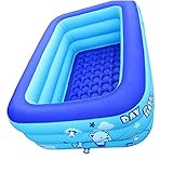 Aufblasbare Pool Kinder Schwimmen Rechteckige Blow-up Baby-Badewanne 130x85x50cm Hinterhofbecken Fitness-Werkzeug