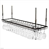 Eisen Hängendes Weinglasregal Deckendekorationsregal für Bars, Hängeregal Deckendekorations Schwimmregal mit Verstellbaren Stangen, für Bars Restaurants Kü