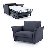 place to be. Schlafsofa 85 cm breit mit Bettkasten kleines Sofa mit Schlaffunktion ausklappbar Bettsofa Gästebett Dunkelgrau B