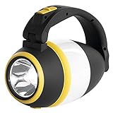EMOS multifunktionale LED Camping Laterne, tragbare Campinglampe/Handscheinwerfer, Helligkeit 215 Lumen, Leuchtweite 305 m, 90 St. Leuchtdauer, P4008, schwarz-gelb