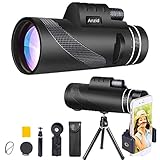 XYZK Monokular-Teleskop mit Smartphone-Halterung & Stativ 12x50 High Definition High Power Zoom BAK4 Prisma & FMC HD Wasserdicht Monokular Fernglas für Vogelbeobachtung Camping Wildlife Wandern R