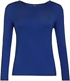 WearAll - Damen T-Shirt Langarm Top - Königsblau - 40-42