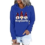 Adventskalender Damen Weihnachtspullover Xmas Hoodies Pulli Shirt Ugly Christmas Kapuzenpulli Große Größen Festival Outfit Leicht Gemütliche Oberteile Weihnachtsdruck Kapuzenjacke Weihnachtsdek
