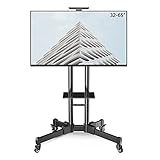 universal Mobile Fernseher Ständer,höhenverstellbar Rollen Fernseher Wagen Trolly mit Tray Hält 50kg,Boden Fernseher Stand mit Halterungen for 32„-65“B