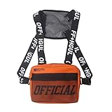 Mode Brusttaschen für Männer Frauen, verstellbare große Kapazität Brust Rig Crossbody Taschen Hip Hop Rucksack zum Laufen, Wandern, Radfahren, Camping, R