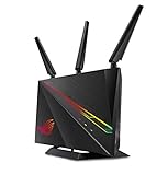 Asus GT-AC2900 ROG Rapture Gaming Router (Ai Mesh WLAN System, WiFi 5 AC2900, Aura Sync LED, VPN Fusion, Geforce Now, 4x Gigabit LAN Link Aggregation, 1.8 GHz DC CPU, AiProtection, USB 3.0)