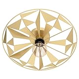EGLO Deckenlampe Castanuelo, 1 flammige Wandlampe elegant, retro, Deckenleuchte aus Metall, Wandleuchte in Gold, Wohnzimmerlampe geometrisch, Schlafzimmerlampe E27, Ø 42,5