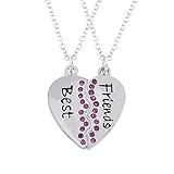 BFPFRPY Halskette,2Pcs Frauen Halskette Anhänger Mädchen Mode Halskette Brief Schlüsselbein Kette Freundschaft Zubehö