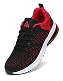 Mishansha Damen Atmungsaktiv Laufschuhe Frauen Freizeitschuhe Leichte Straßenlaufschuhe Herren Turnschuhe Profilsohle Sneakers Schwarz 36