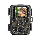 scosao Mini Wildkamera 20MP 4K Jagdkamera Überwachungskamera mit Bewegungsmelder Fotofalle Infrarot Nachtsicht 60°PIR-Sensoren Weitwinkel 20m/65ft, 0,2s Trigger 2” LCD, Wasserdicht Nachtsichtk